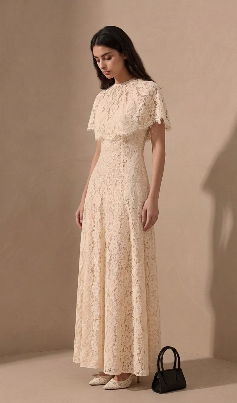 Solid Lace Maxi Dresses
