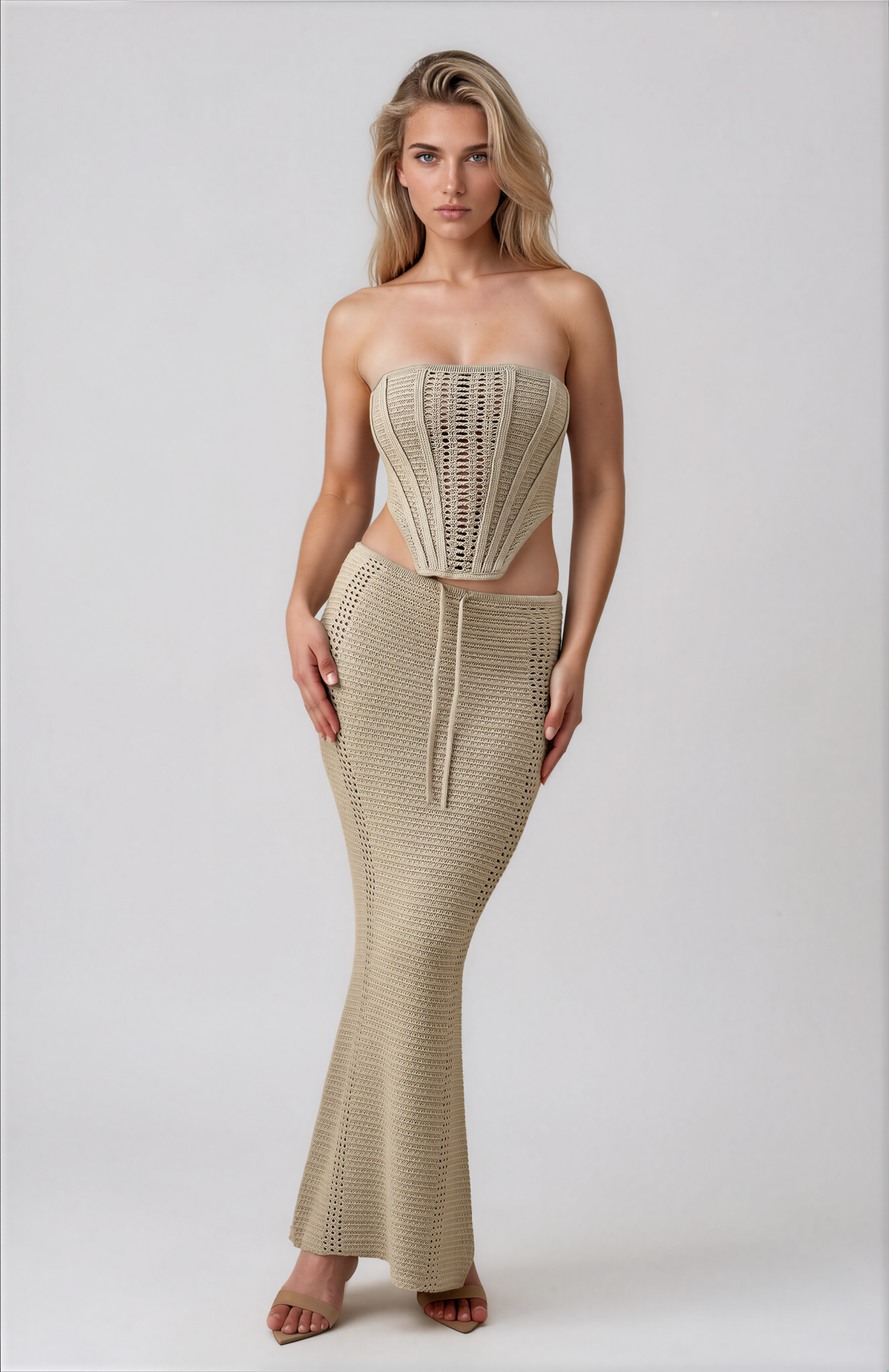 Xara Cut-Out Knit Top & Skirt Set