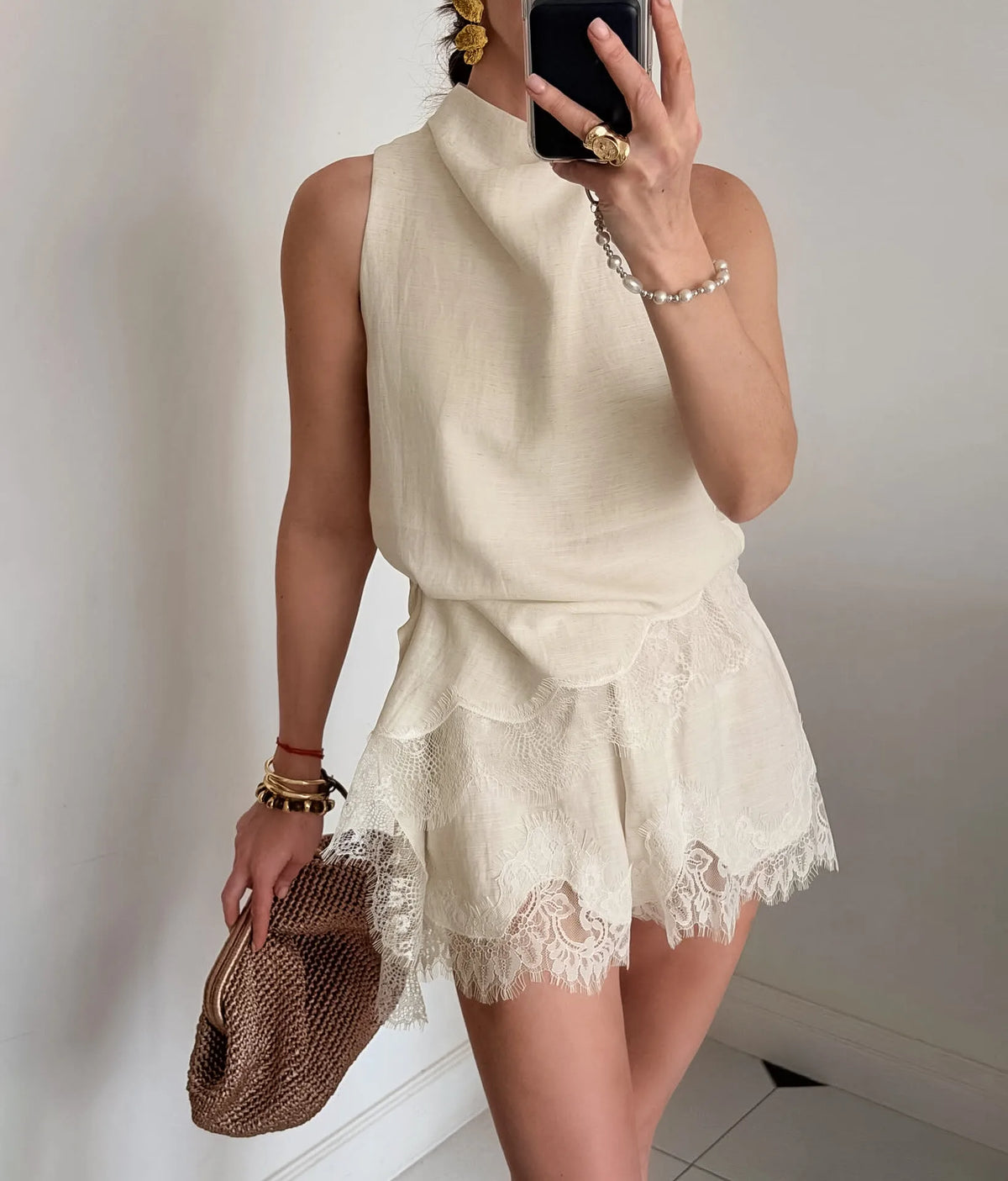 Rosette Lace Solid Co-ord Set