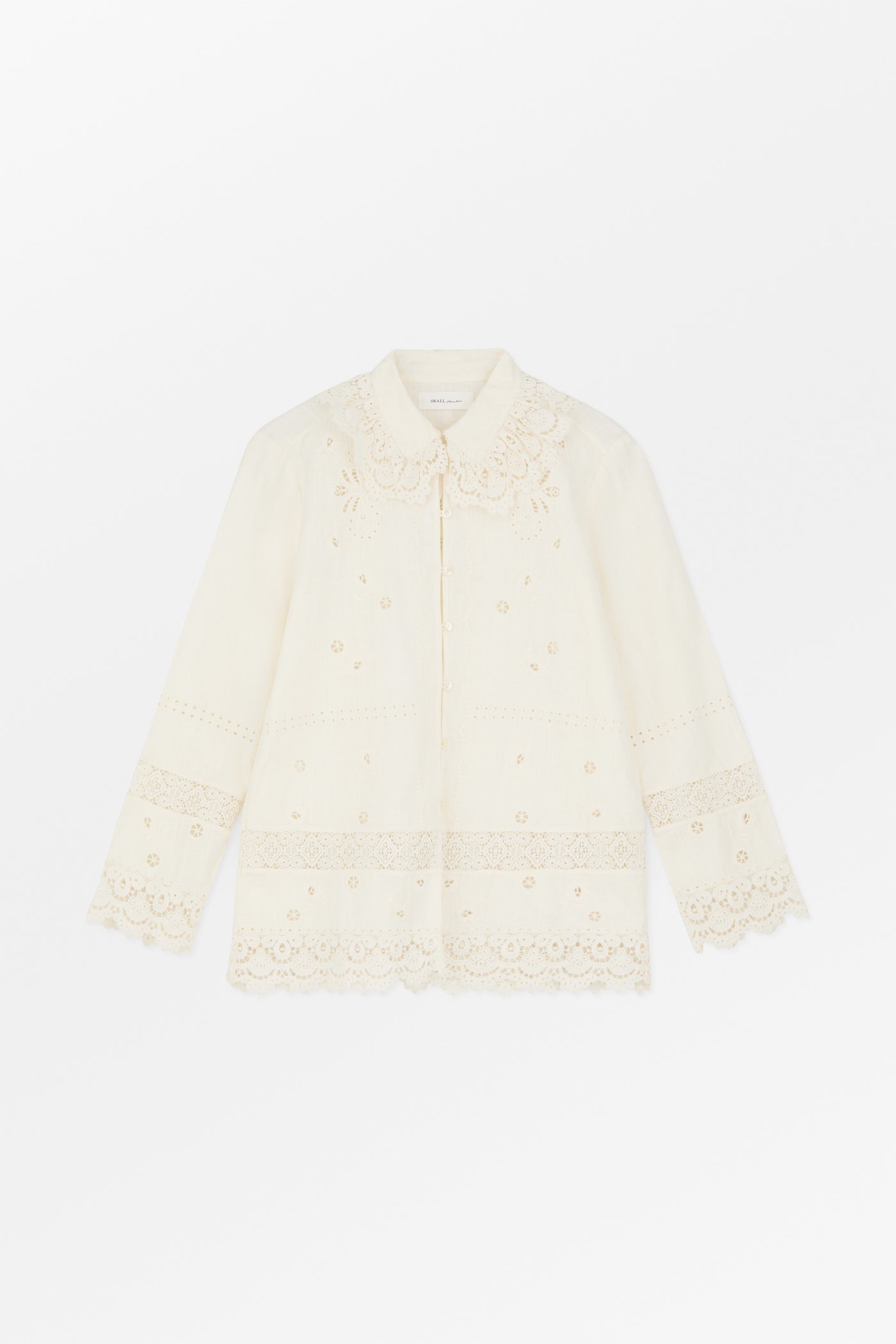 Serin Solid Floral Lace Tops
