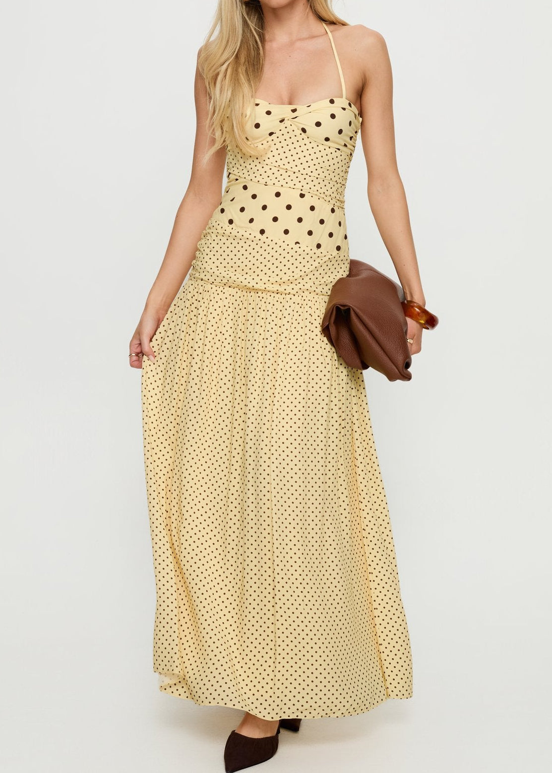 Dara Solid Dot Maxi Dresses