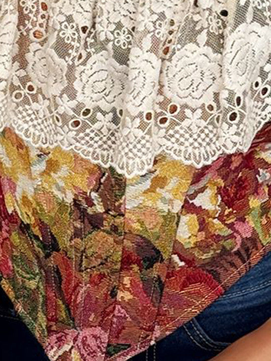 Tender Lace Floral Jacquard Corset Tops