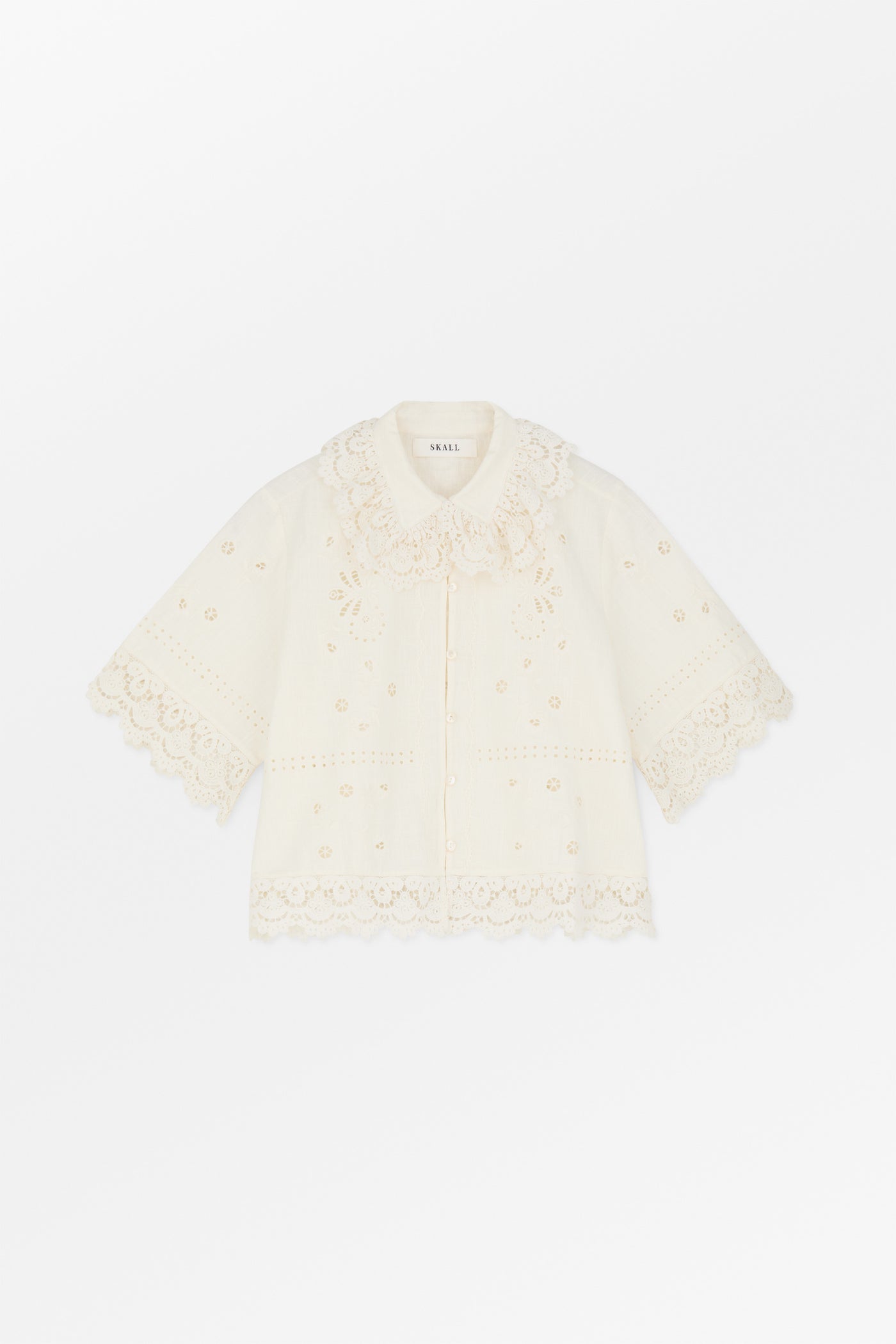 Prist Solid Floral Lace Tops