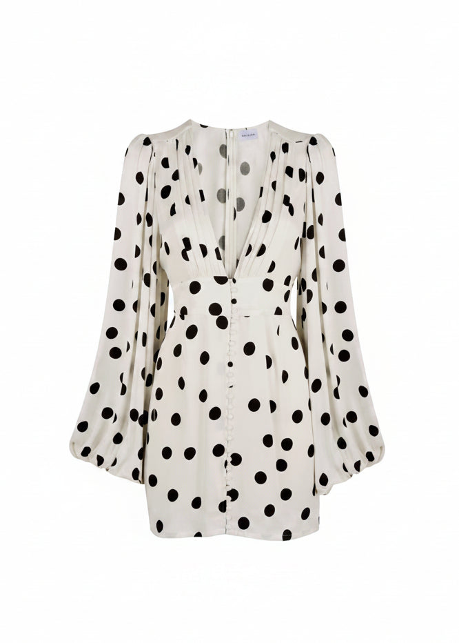 Faelora Solid Dot Mini Dresses