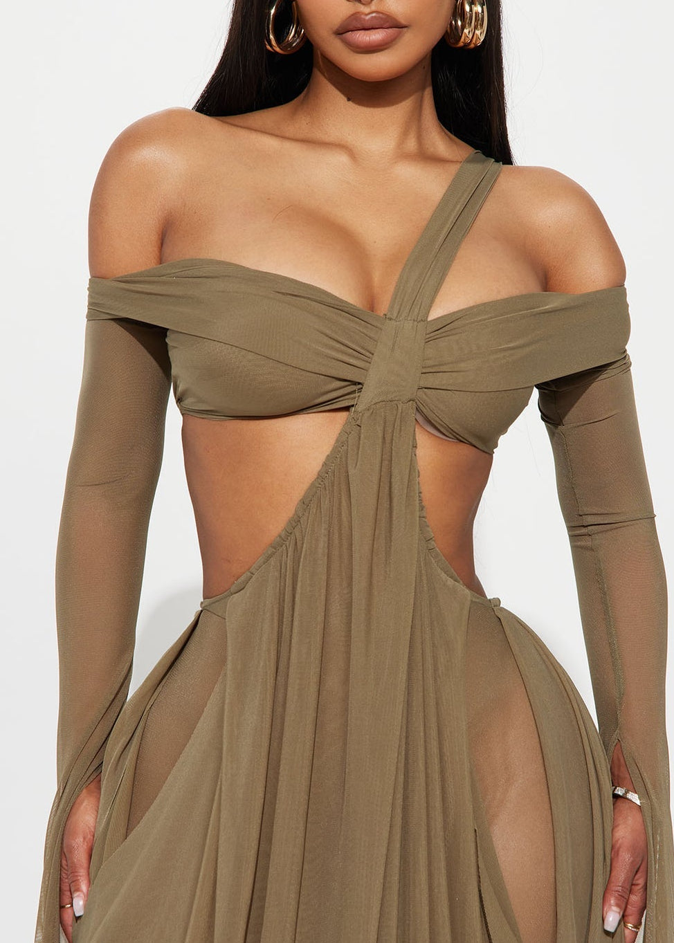 Marnie Lace Mesh Maxi Dresses