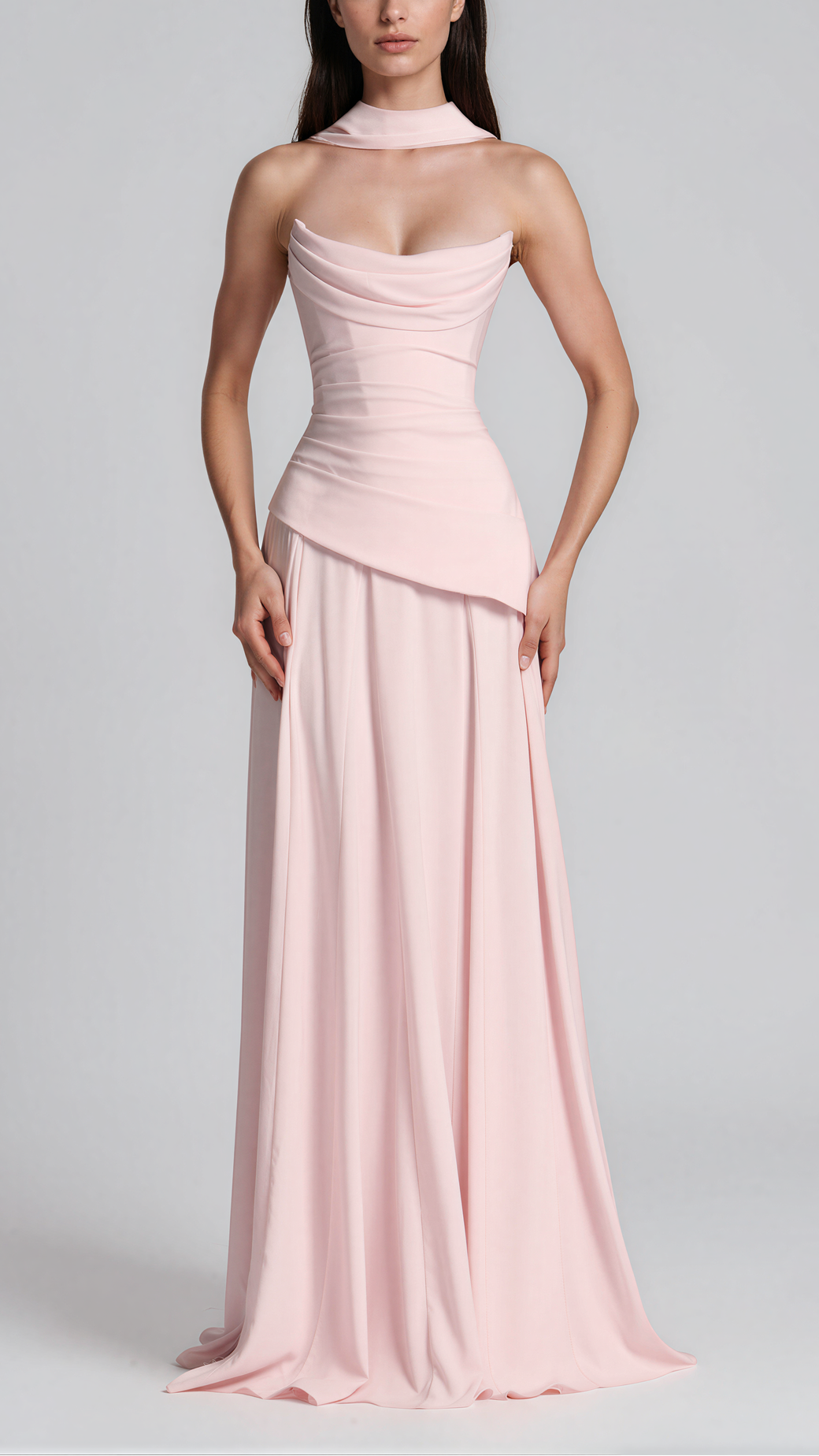Ianthe Draped Scarf Corset Maxi Dress