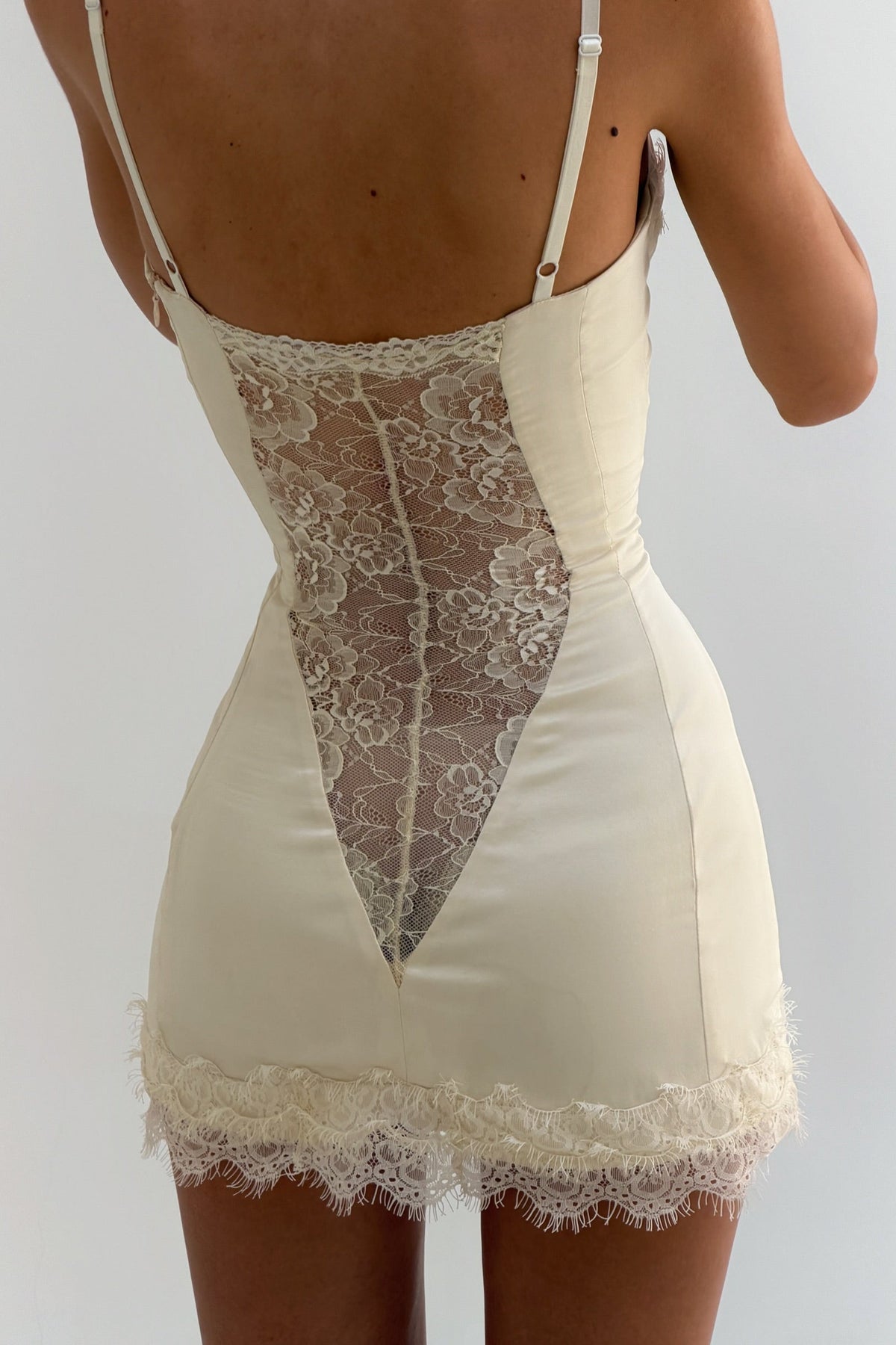 Eirian Lace-Inset Corset Mini Dress