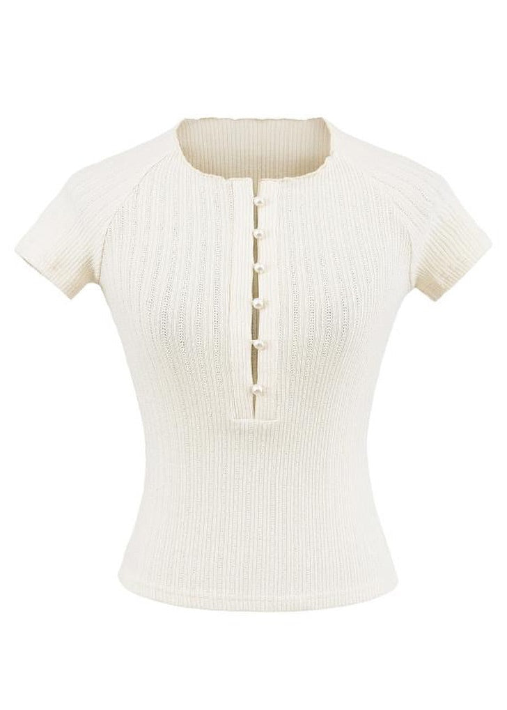 Telyn Solid Striped Weaving Tops