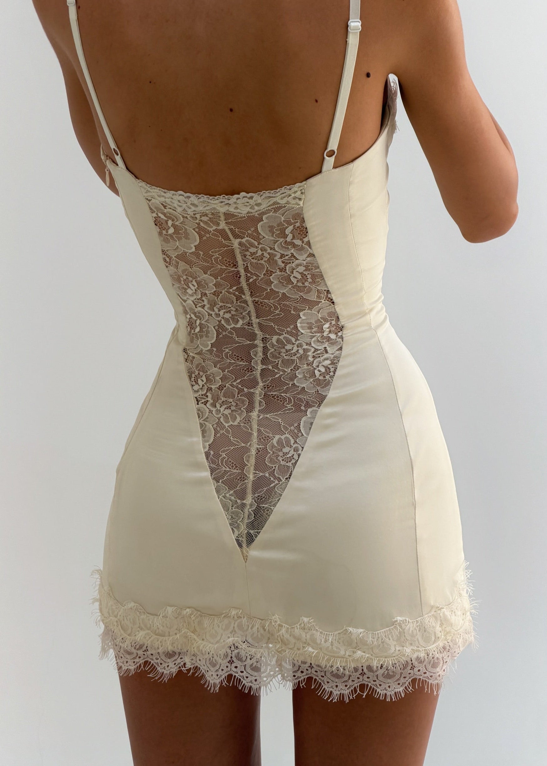 Eirian Solid Lace Mesh Mini Dresses