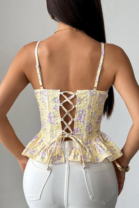 Unity Floral Ruffle Corset Top