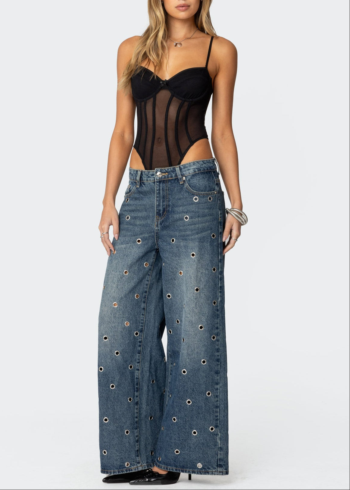 Bana Lace Mesh Corset Tops