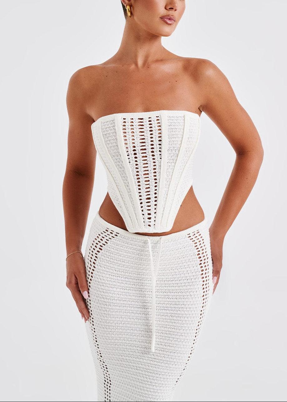 Xara Solid Weaving Maxi Skirt Co-ords