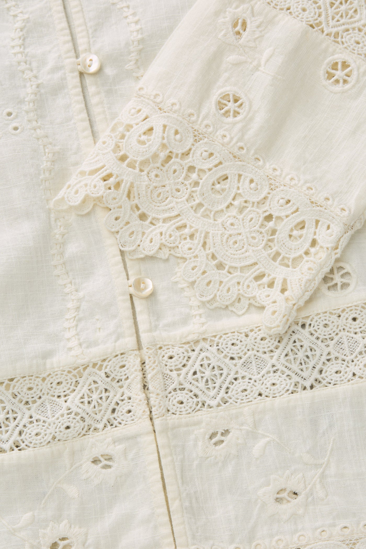 Serin Solid Floral Lace Tops