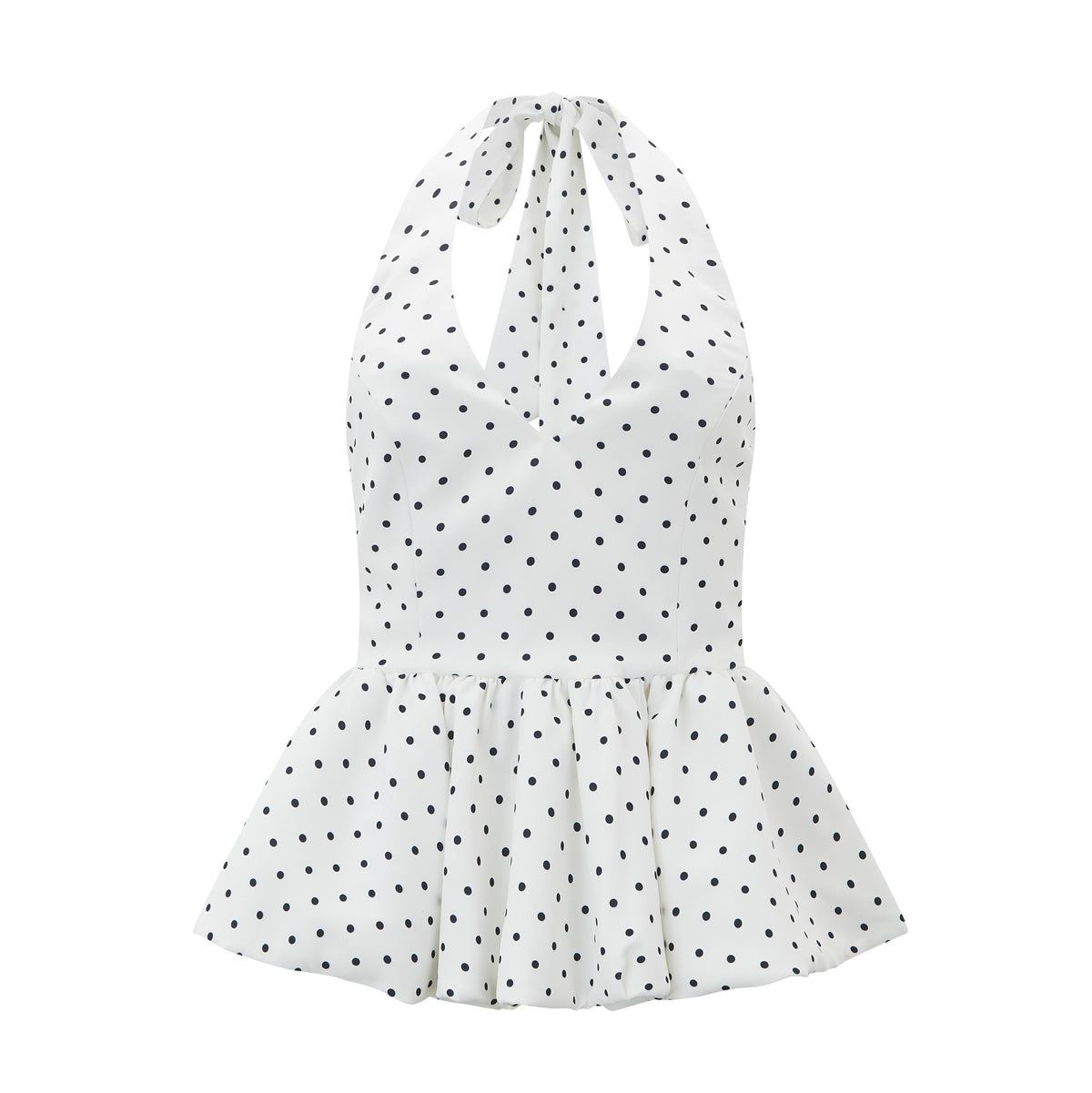 Dainty Polka-Dot Halter Top & Pants Set