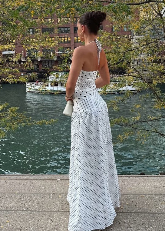 Dara Solid Dot Maxi Dresses