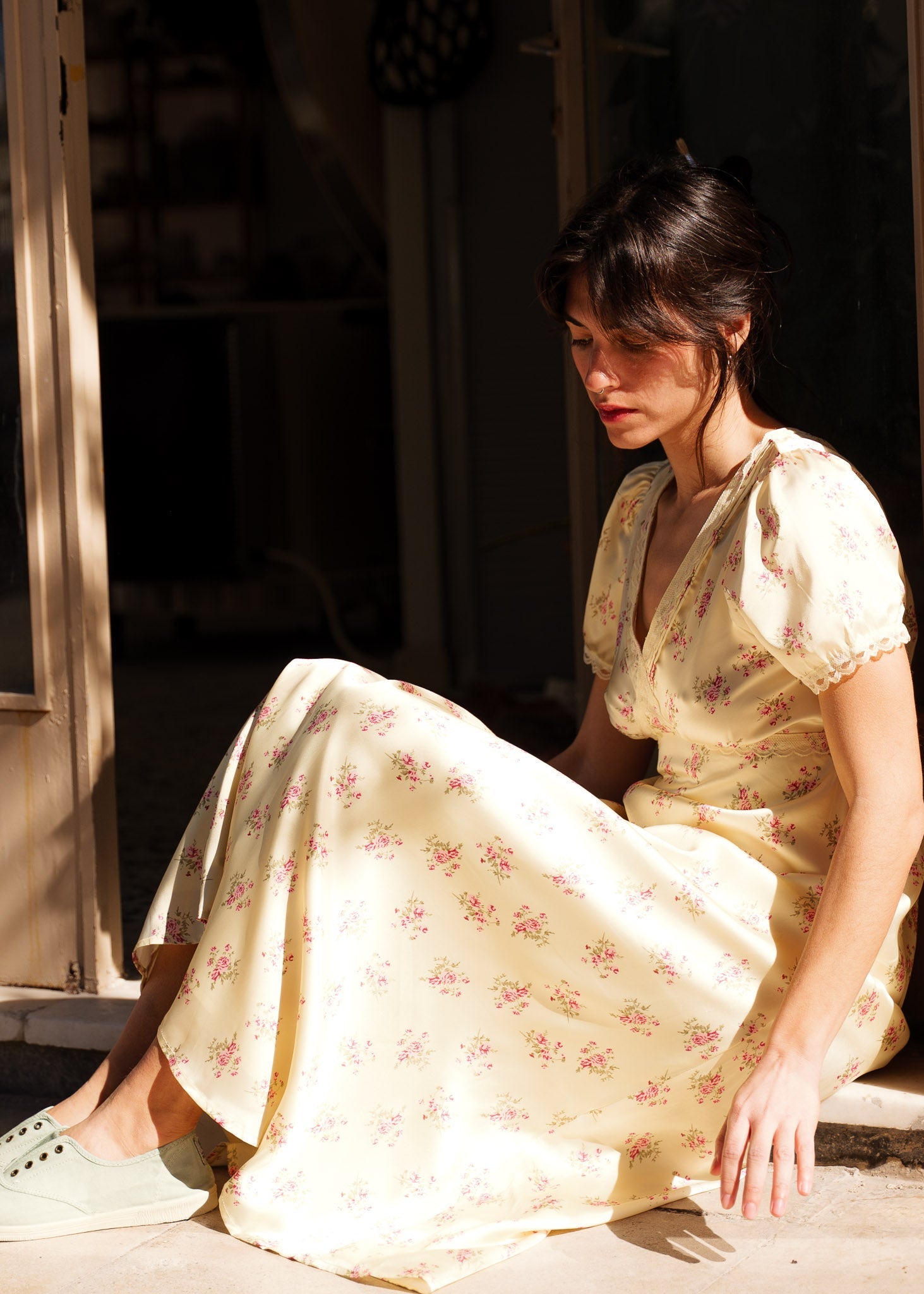 Zylah Solid Floral Dresses