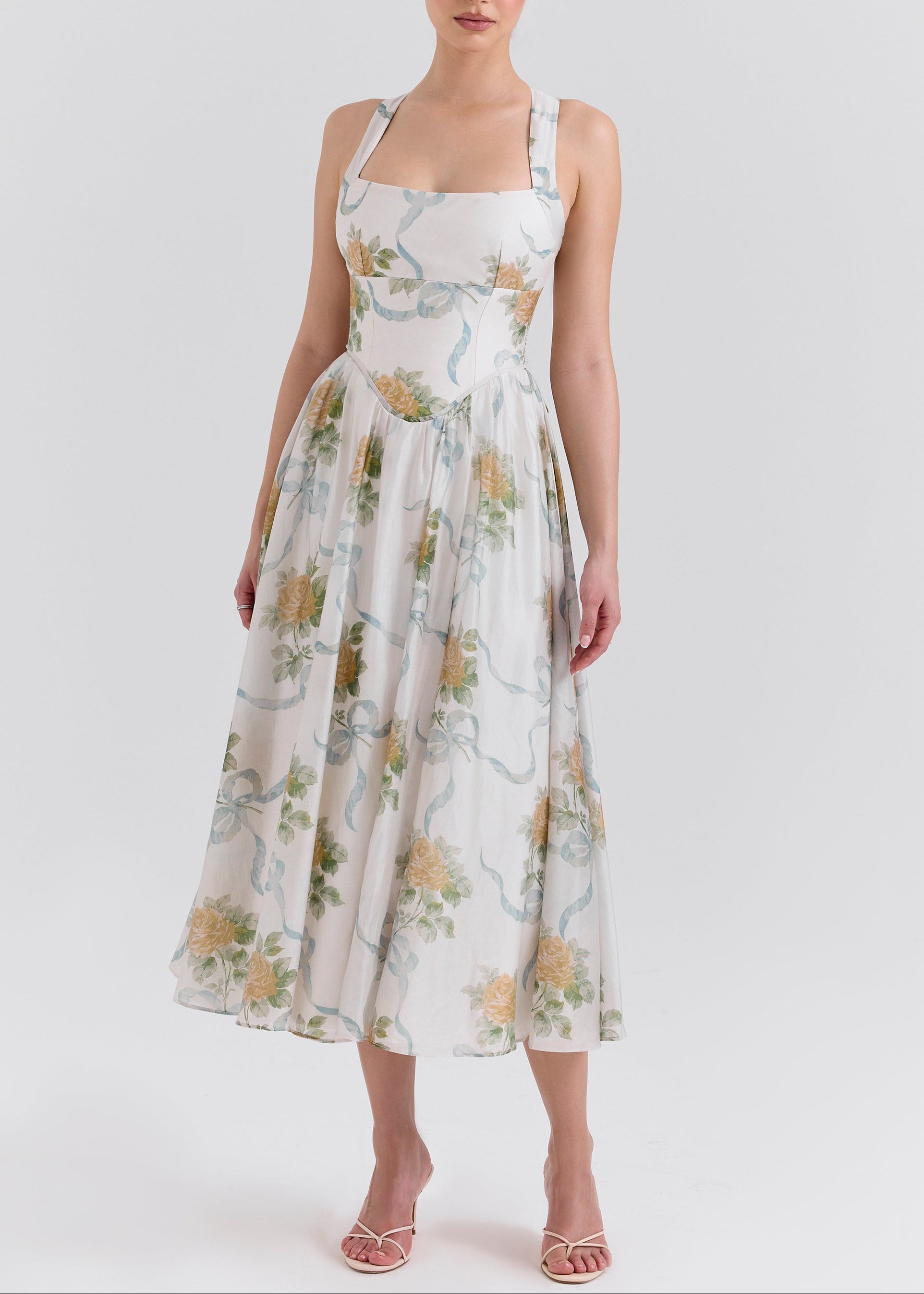 Diora Floral Lace Corset Maxi Dresses