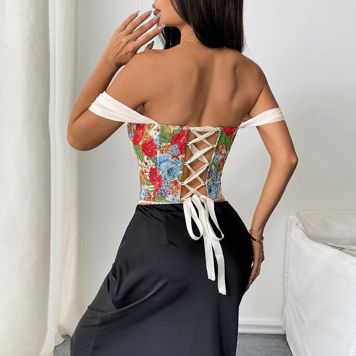 Amour Lace Floral Corset Tops