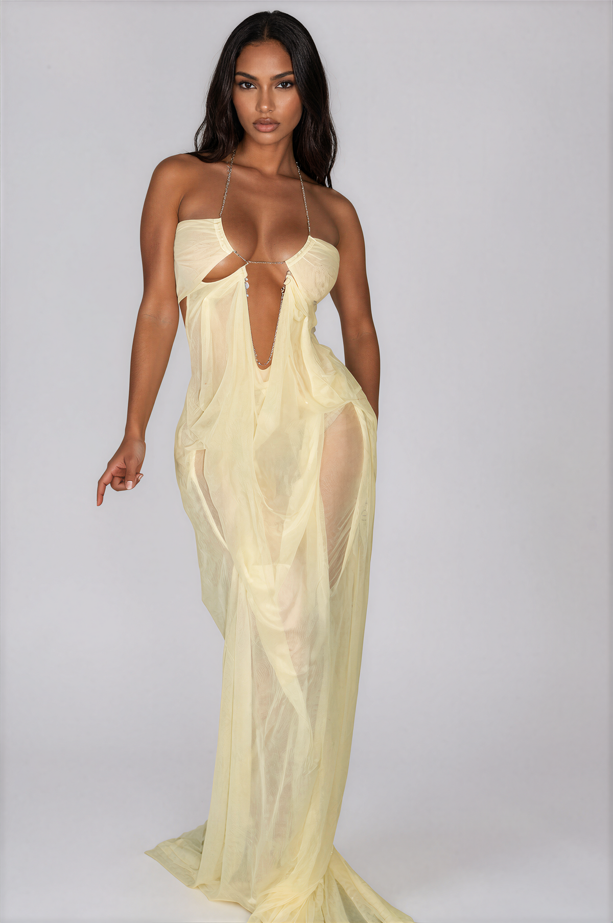 Freya Cut-Out Backless Halter Maxi Dress
