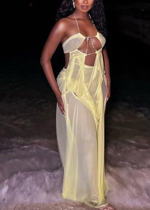 Freya Lace Mesh Maxi Dresses
