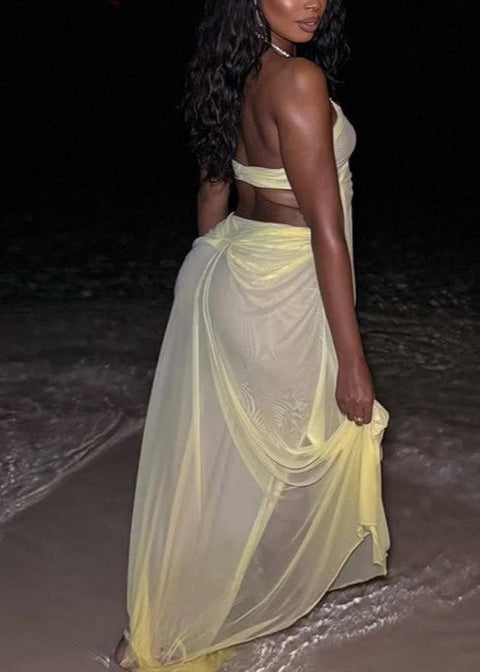 Freya Lace Mesh Maxi Dresses