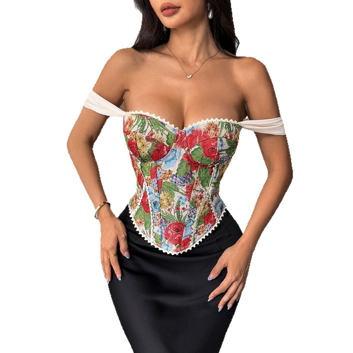 Amour Lace Floral Corset Tops