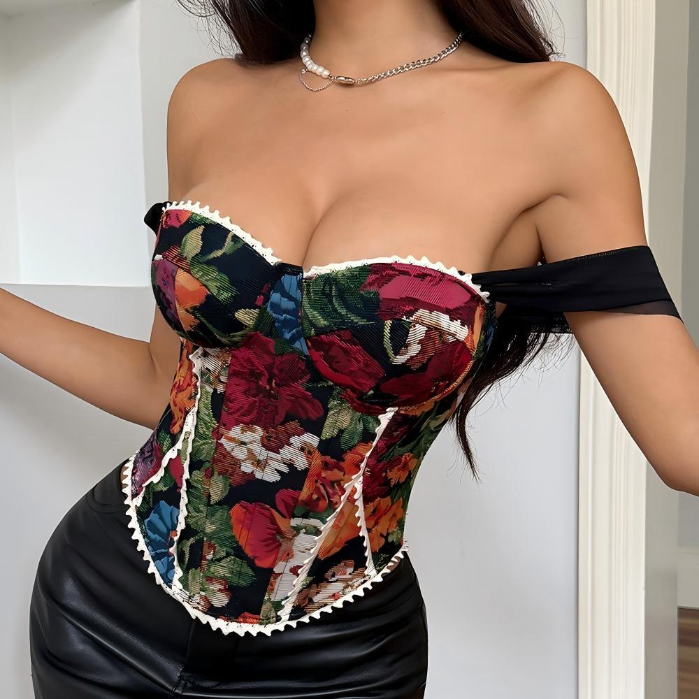 Amour Lace Floral Corset Tops