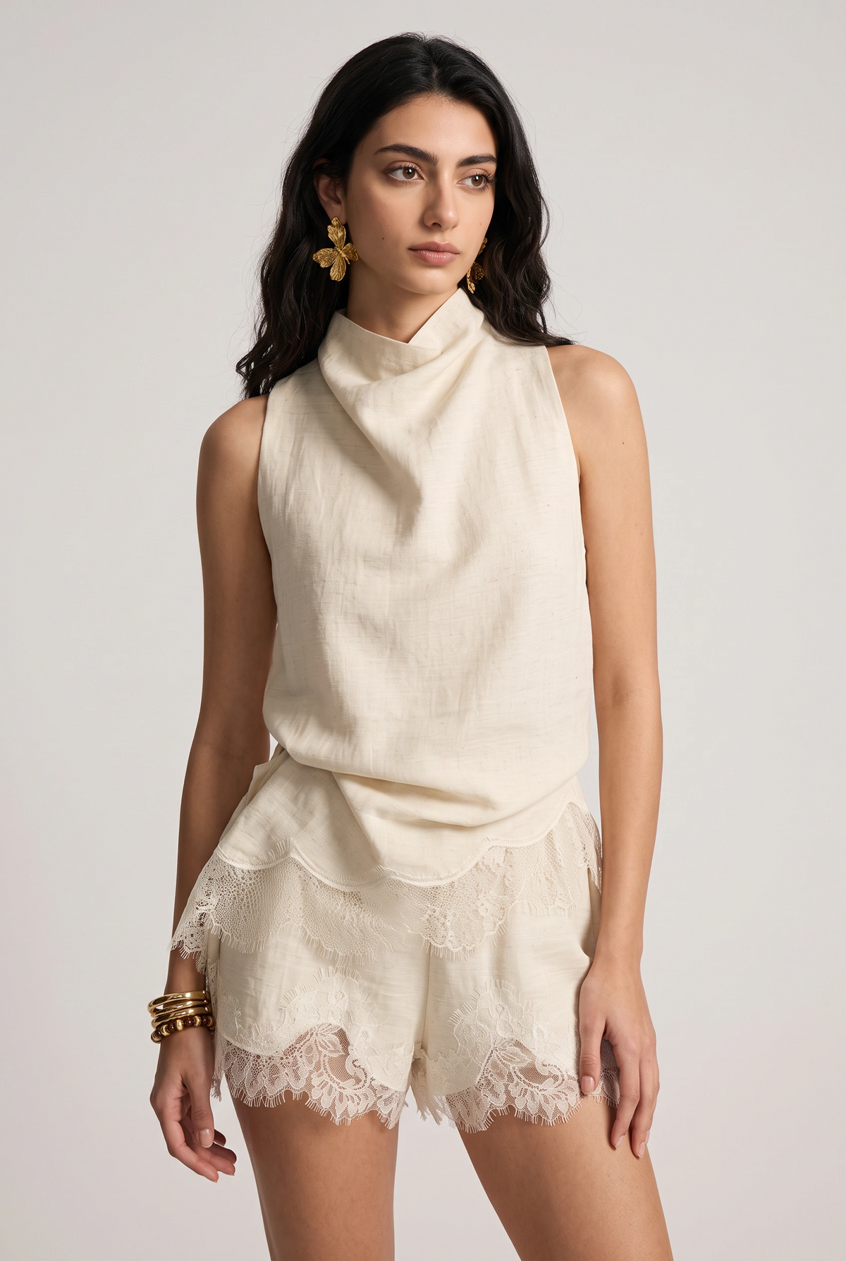 Rosette Lace Solid Co-ord Set