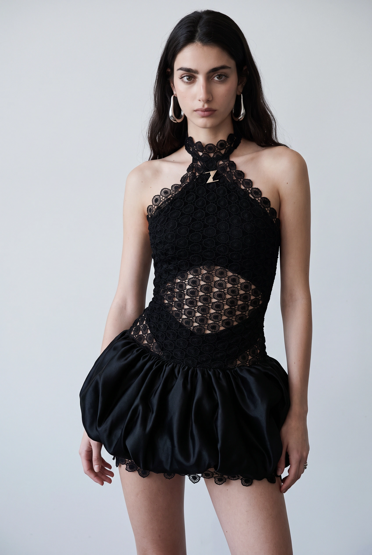 black lace cut out mini dress Marina Cut-Out Bubble-Hem Corset The Notebook Allie Dress Endless rose knit dress Color:Baby Pink lace trim details and