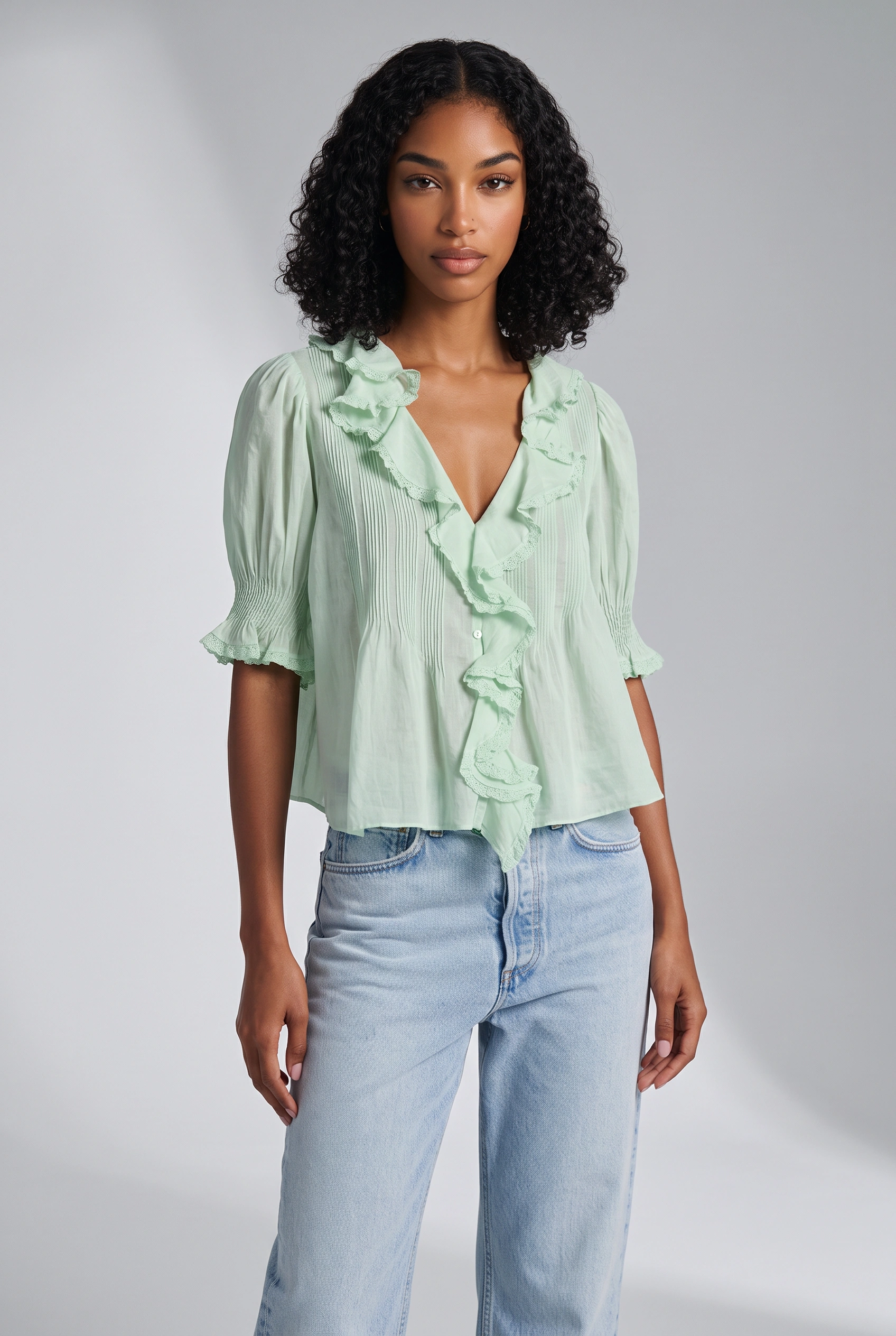 Reese Solid Lace Tops