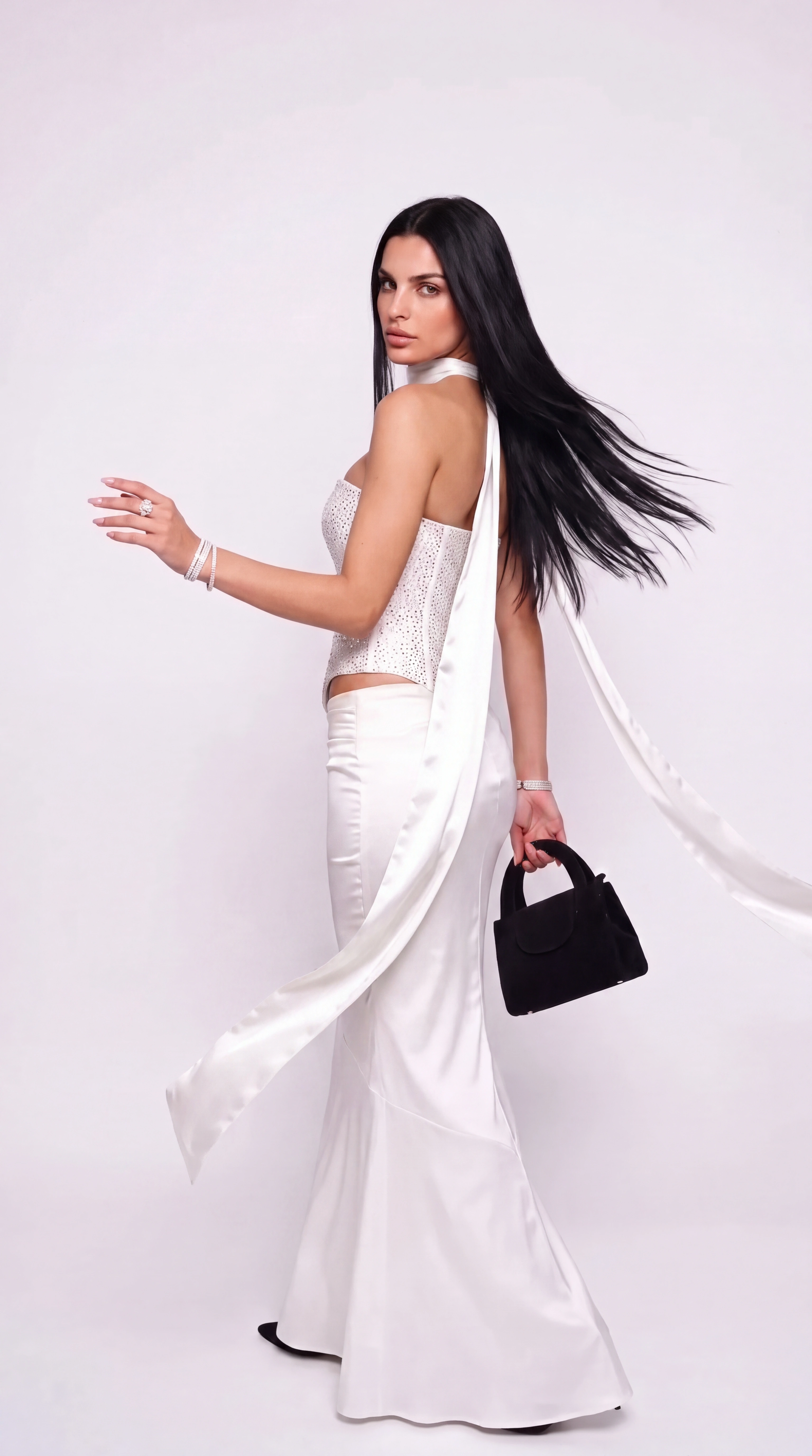 Aria Crystal-Embellished Corset Maxi Dress