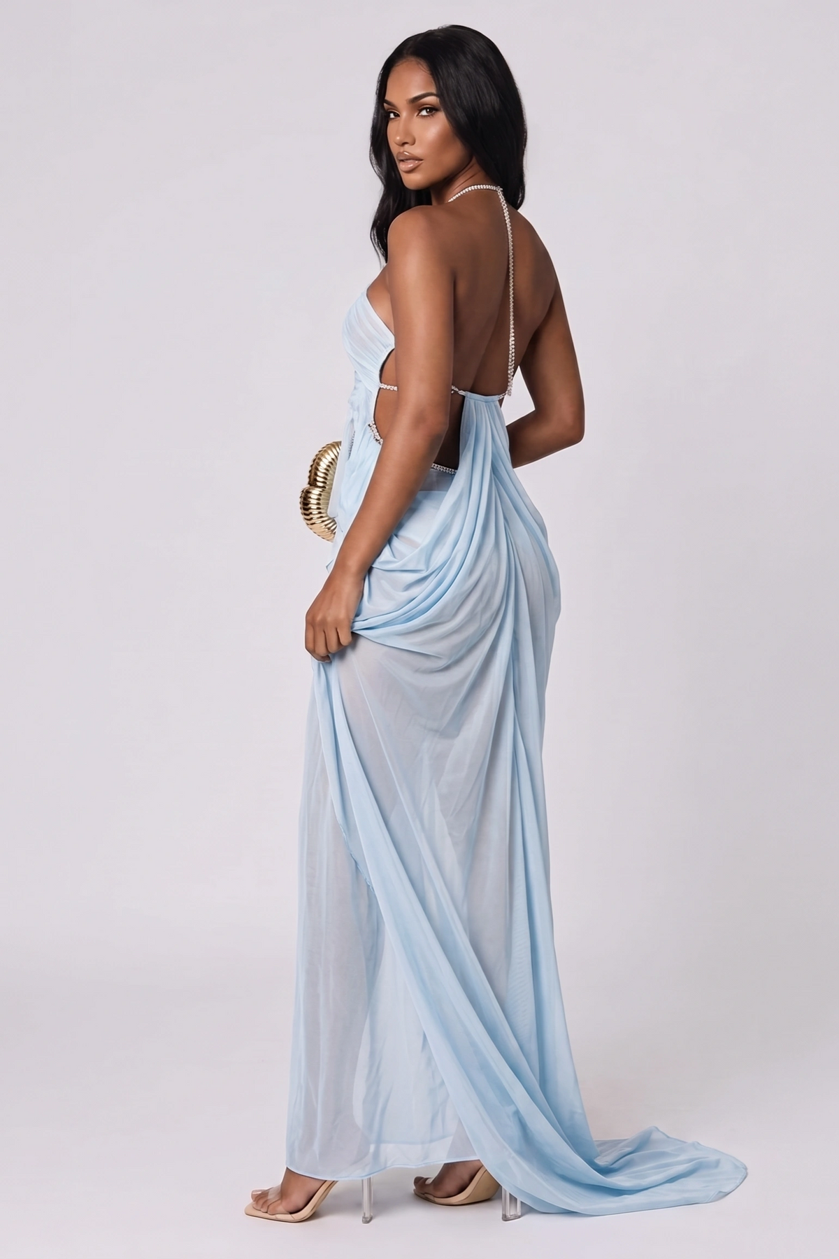 Freya Cut-Out Backless Halter Maxi Dress