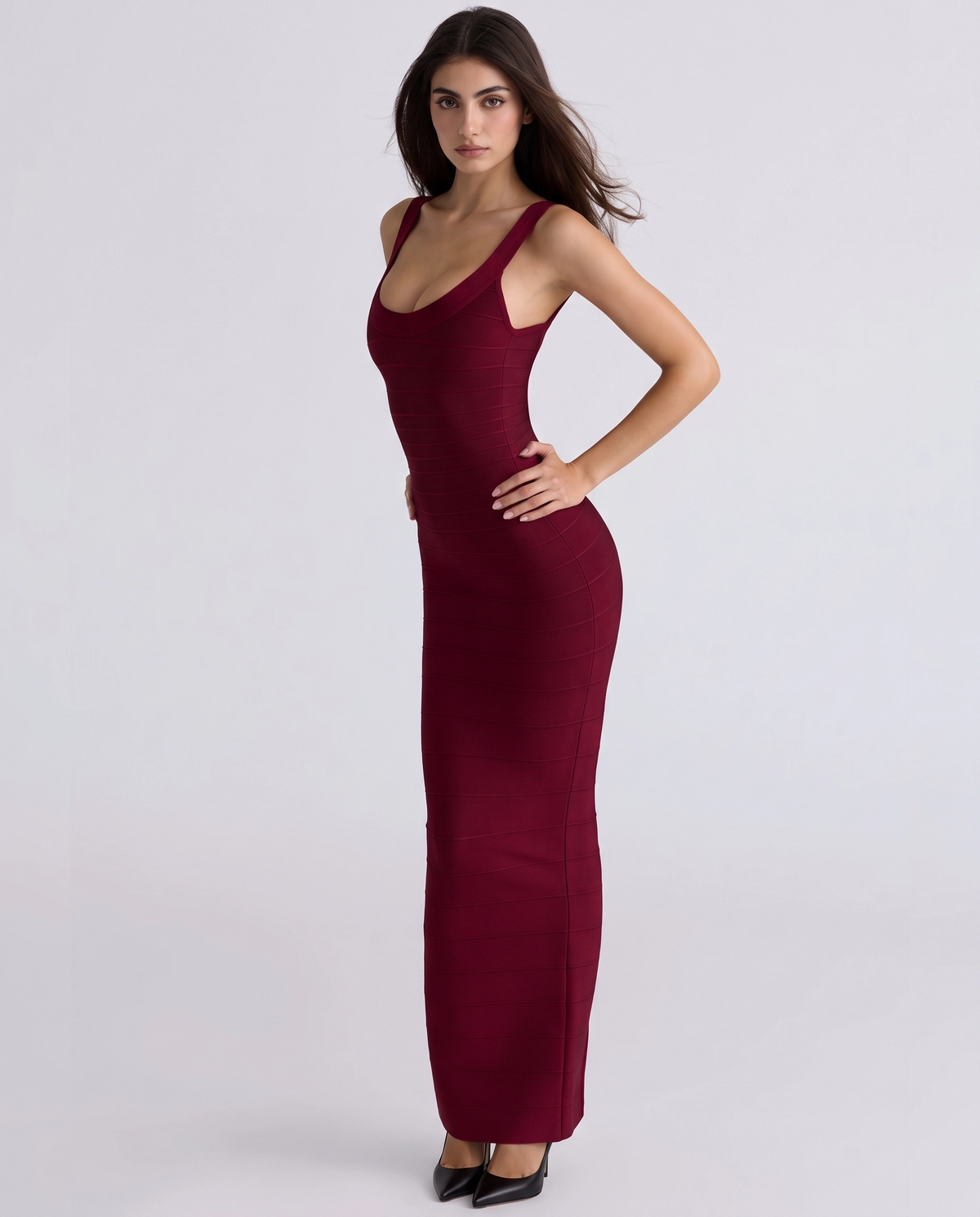 Firmament Metallic Bandage Maxi Dress
