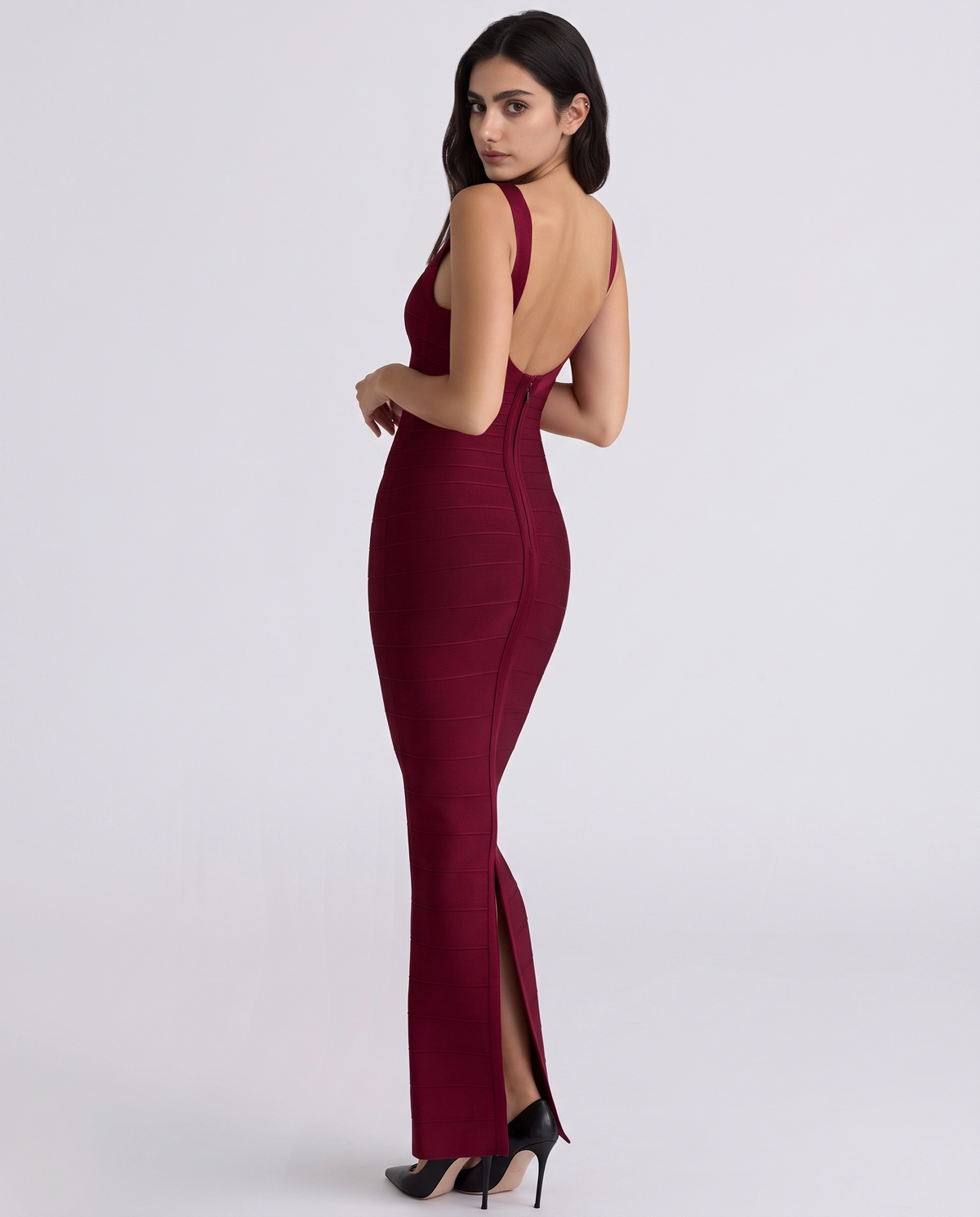 Firmament Metallic Bandage Maxi Dress