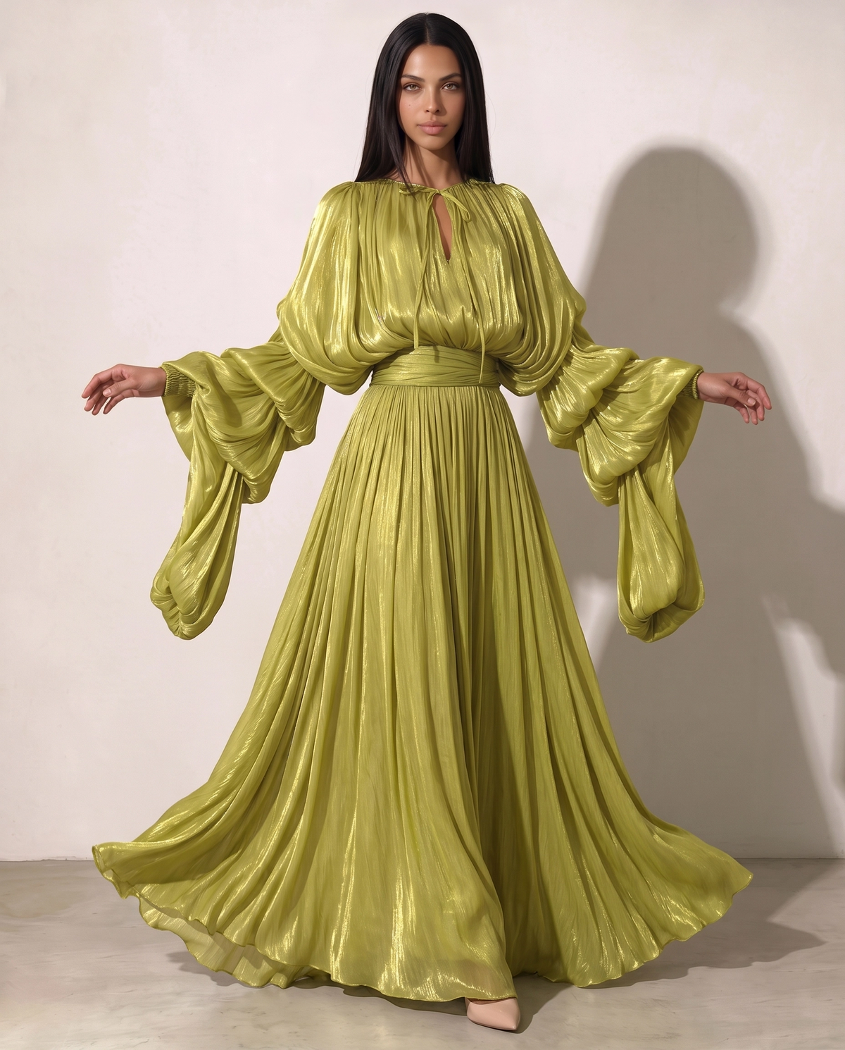 Umbra Keyhole Satin Maxi Dress