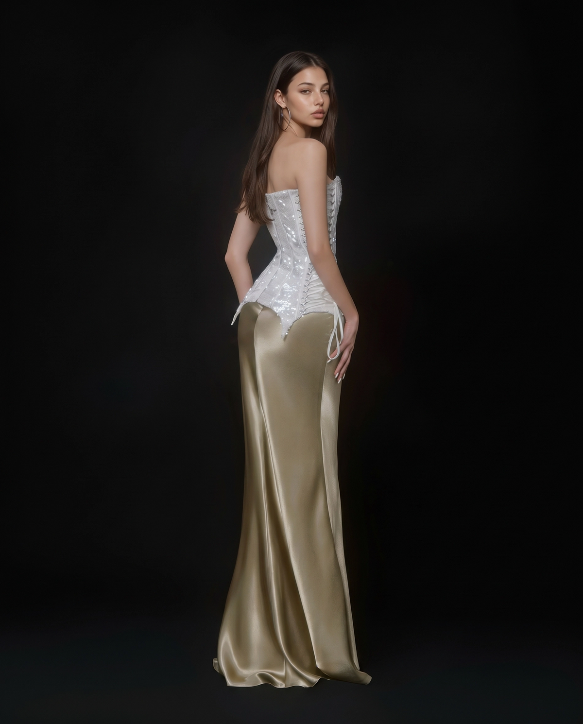Fierté Beaded Corset Top & Skirt Set