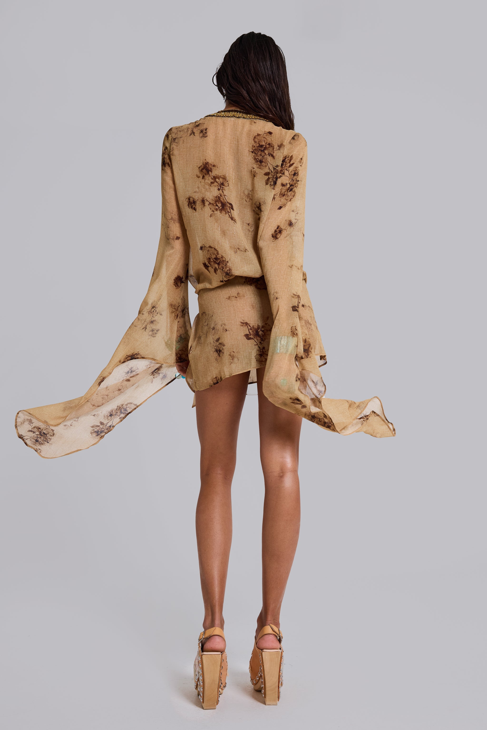Aelina Printed Sequins Mini Dresses