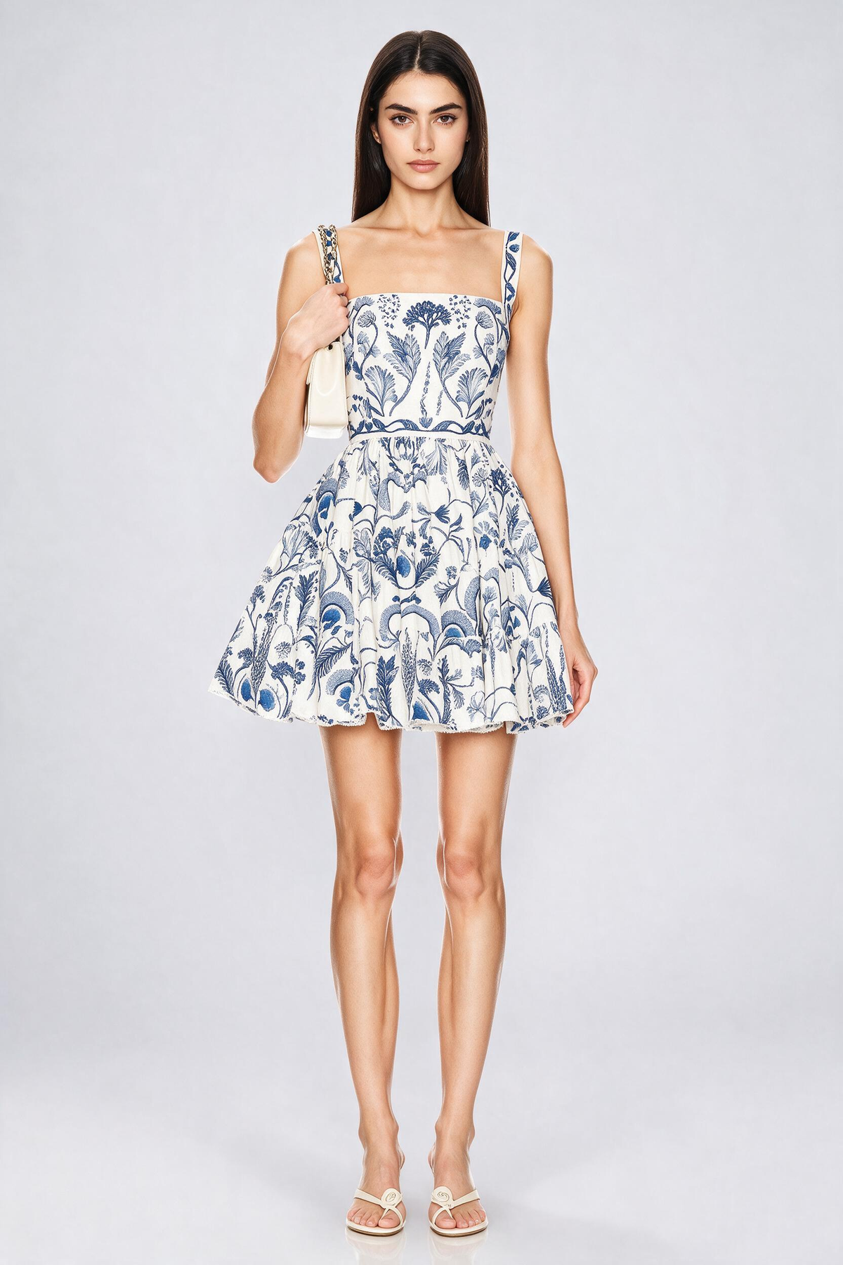 Orien Botanical-Print Fit-and-Flare Mini Dress