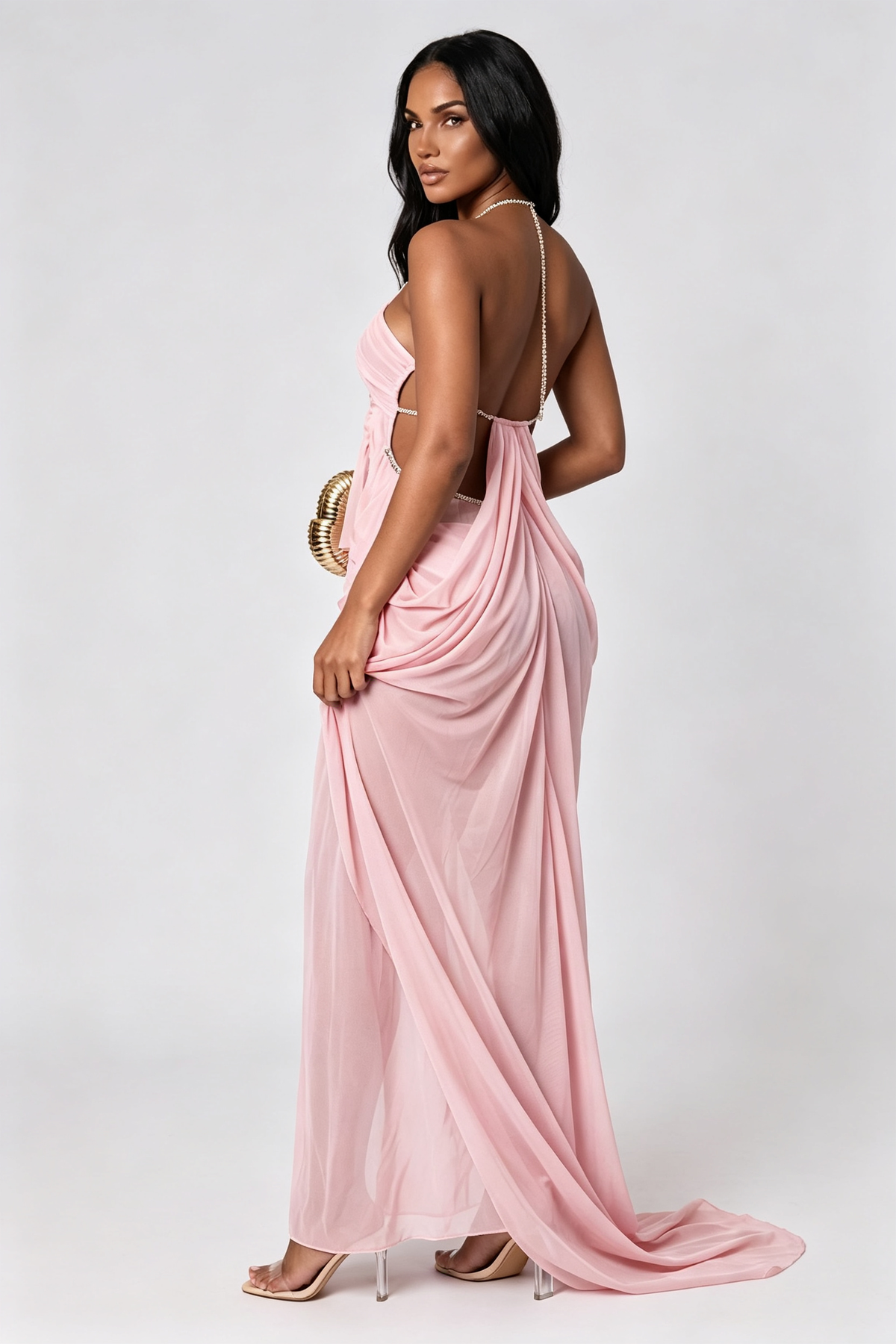 Freya Cut-Out Backless Halter Maxi Dress