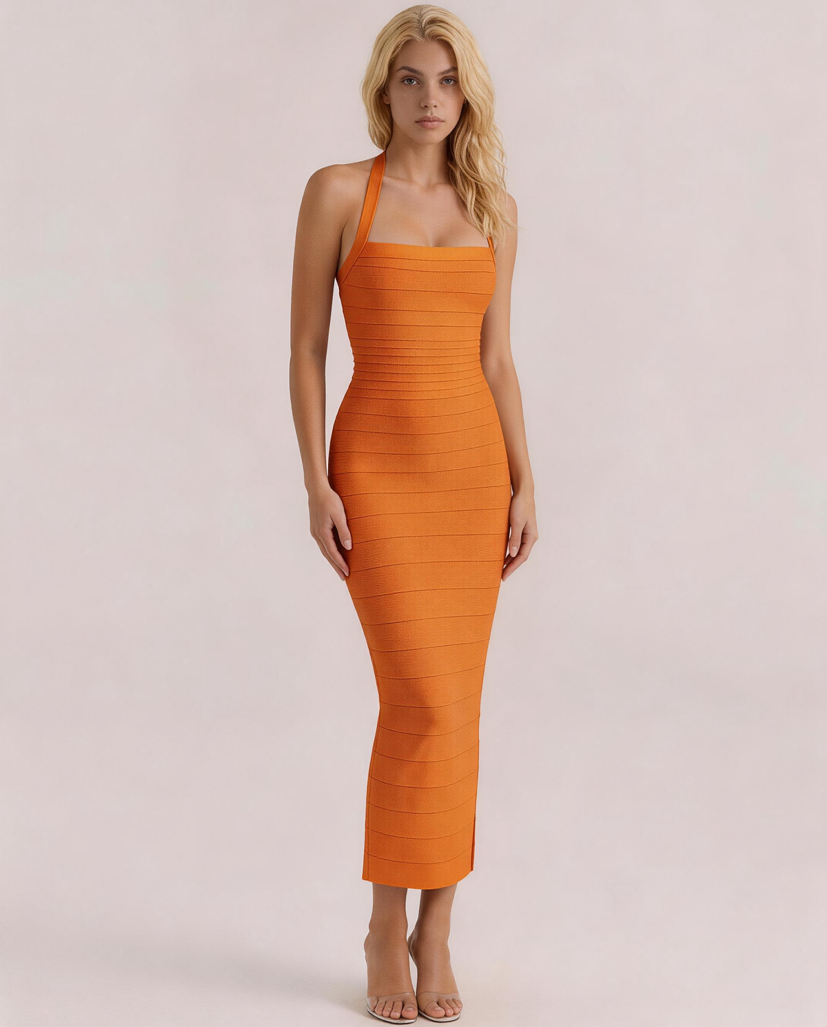 Elara Halter Bandage Maxi Dress