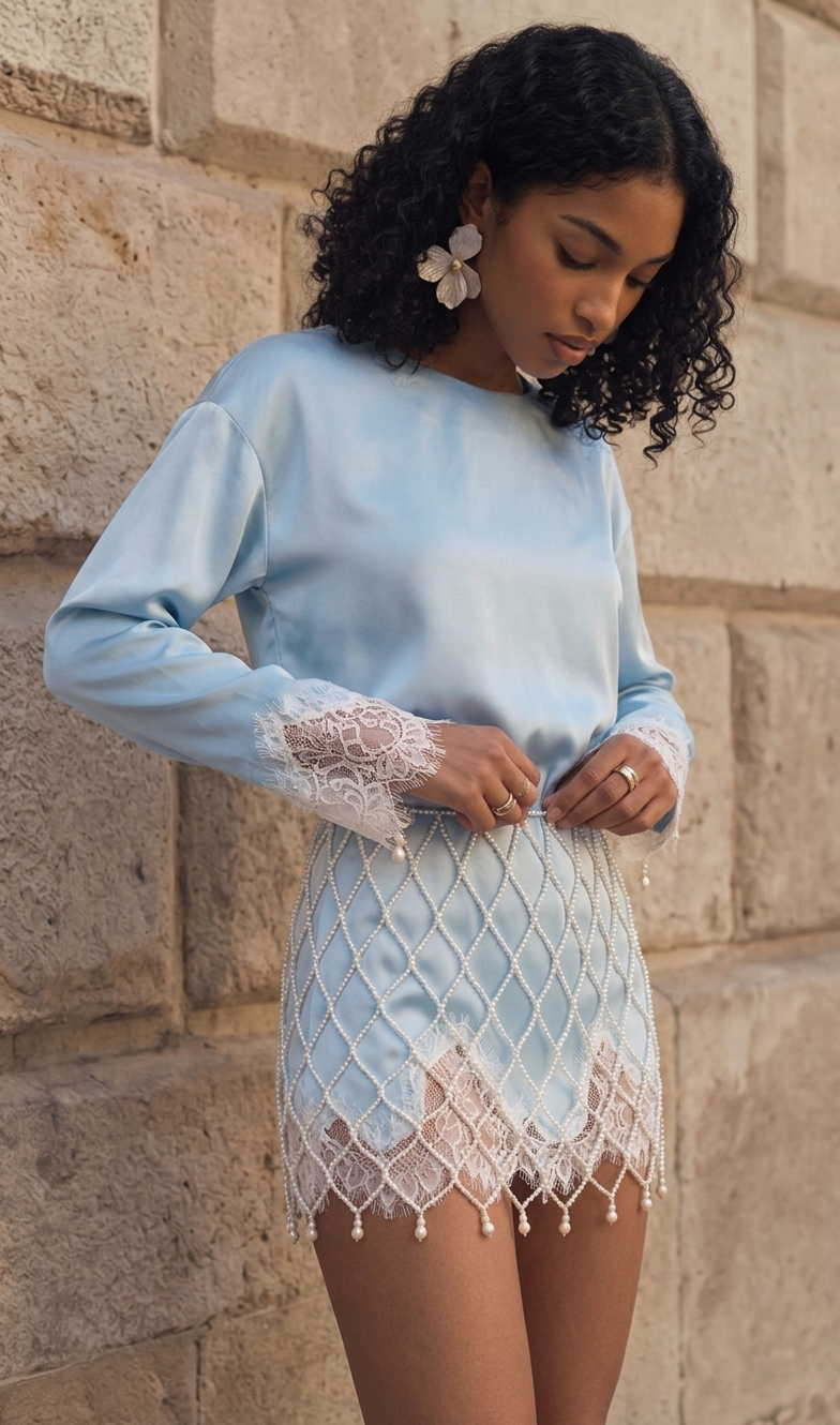 Moss Lace Solid Tops