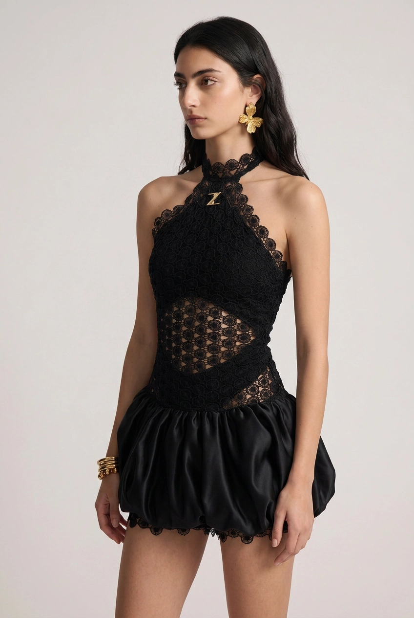 Rosie Solid Lace Mini Dresses