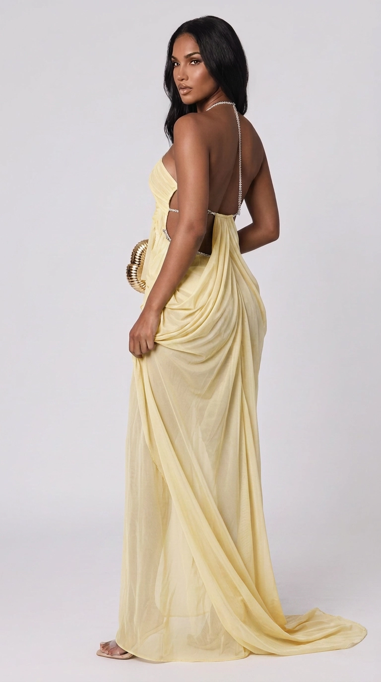 Freya Cut-Out Backless Halter Maxi Dress