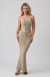 Xara Cut-Out Knit Top & Skirt Set