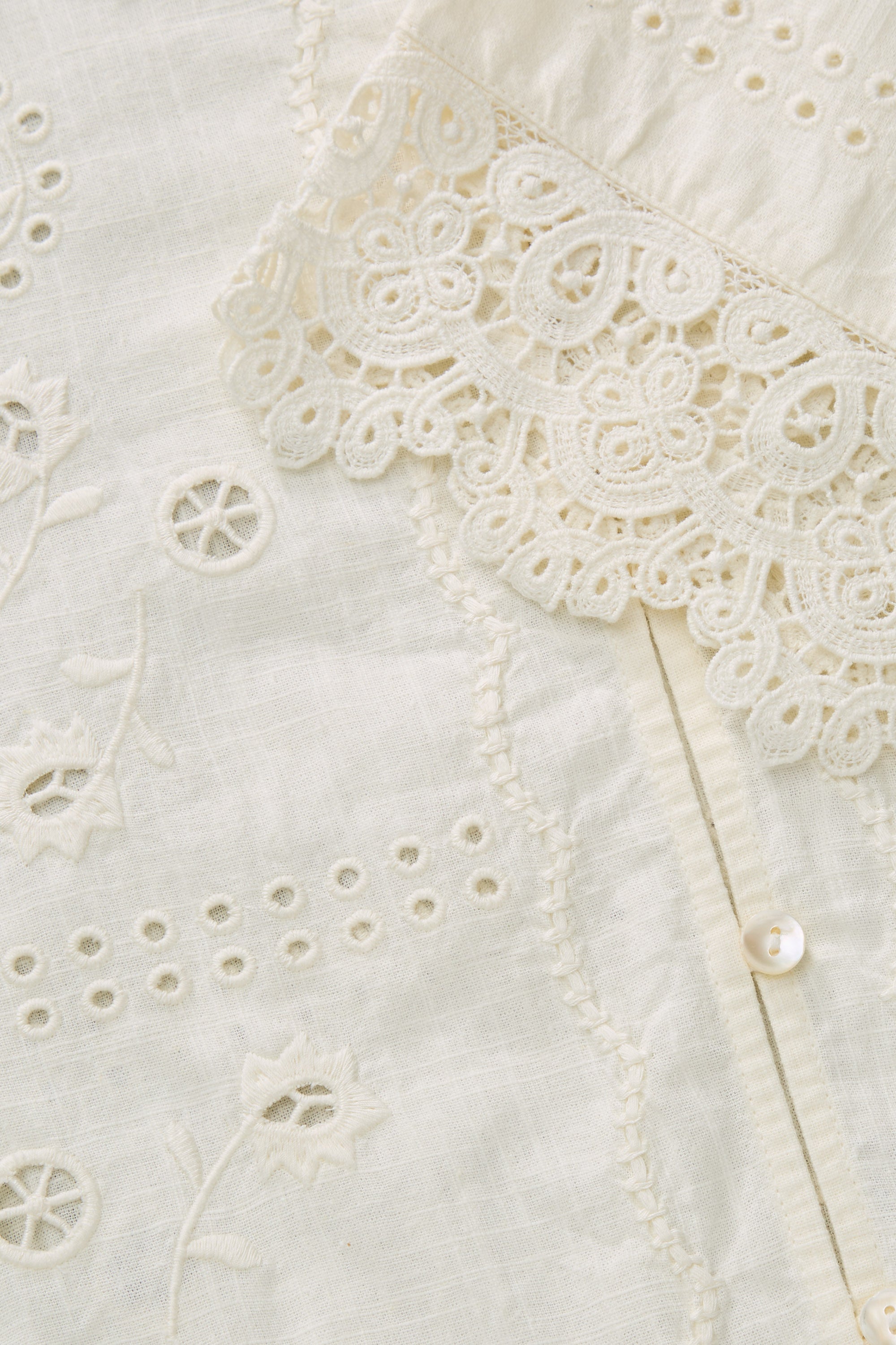 Prist Solid Floral Lace Tops