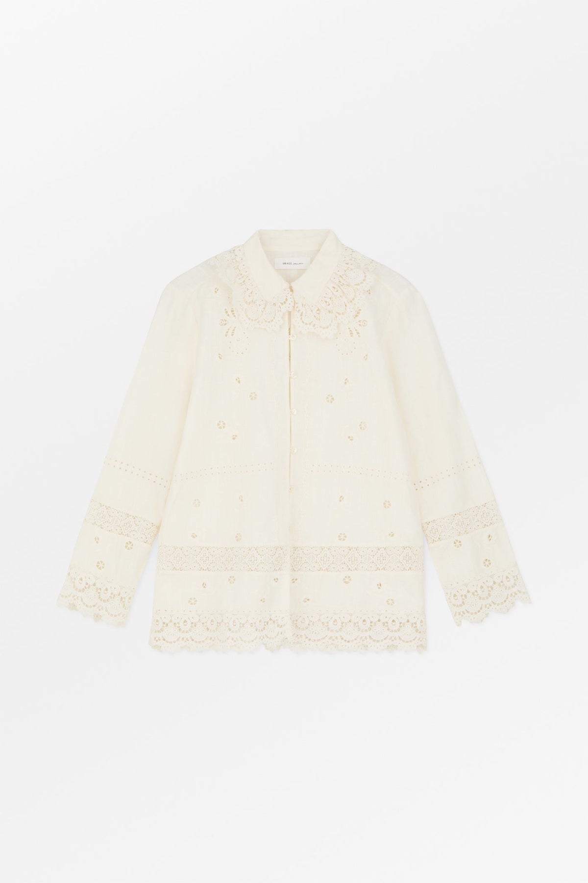 Serin Solid Floral Lace Tops