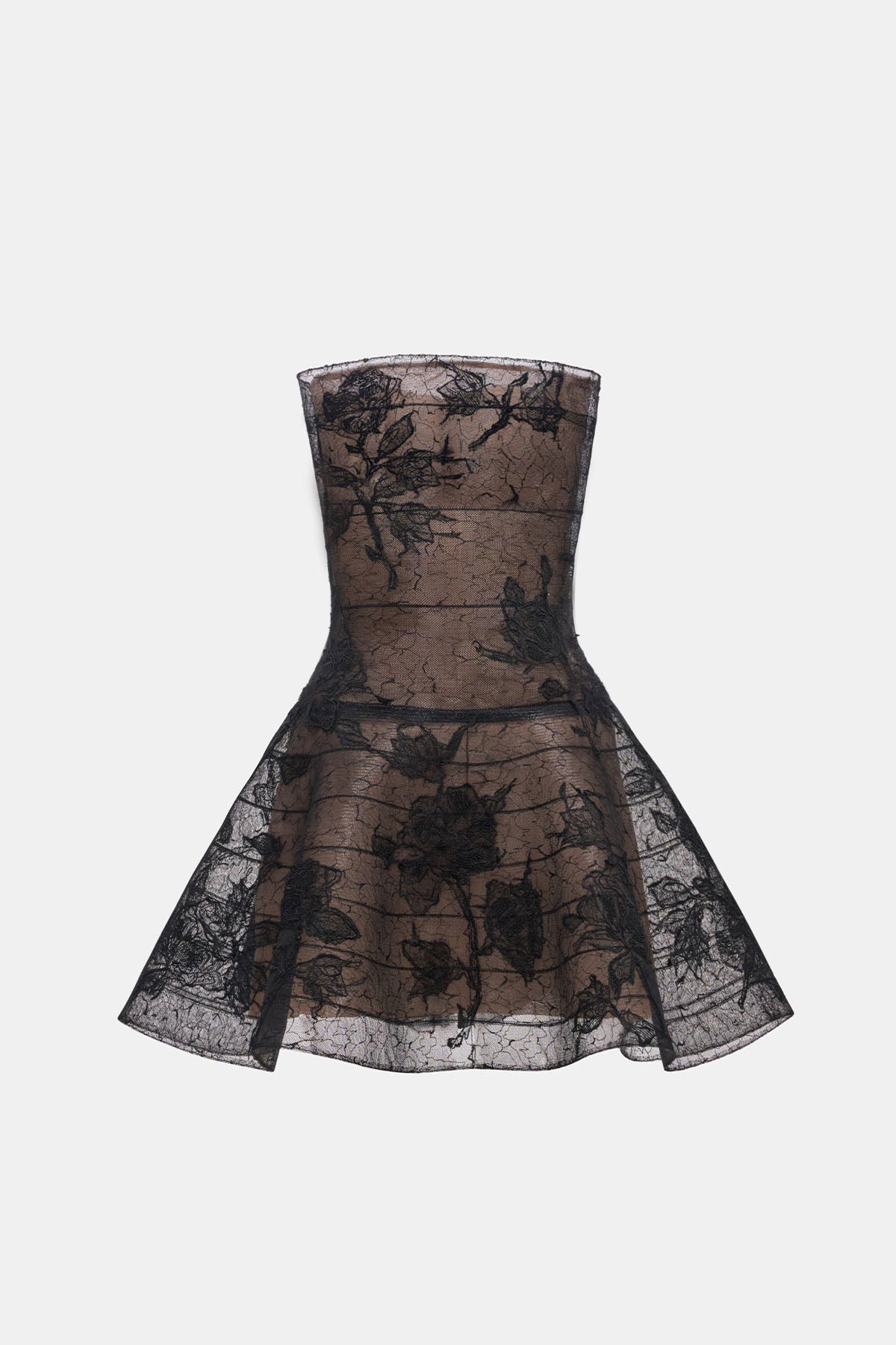 Caspia Lace Jacquard Solid Mini Dresses