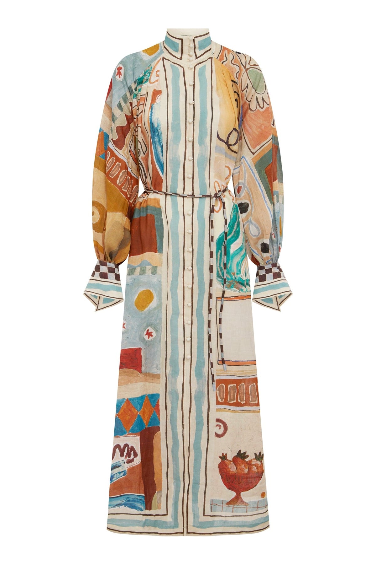 Aure Striped Floral Printed Maxi Dresses
