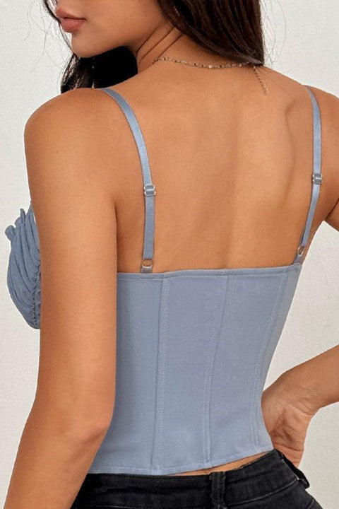 Gigi Lace-Trim Bow Corset Top