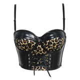 Sora Leopard-Print Lace-Up Bustier Top